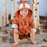 Cartoon Animal Hooded Baby Bathrobe